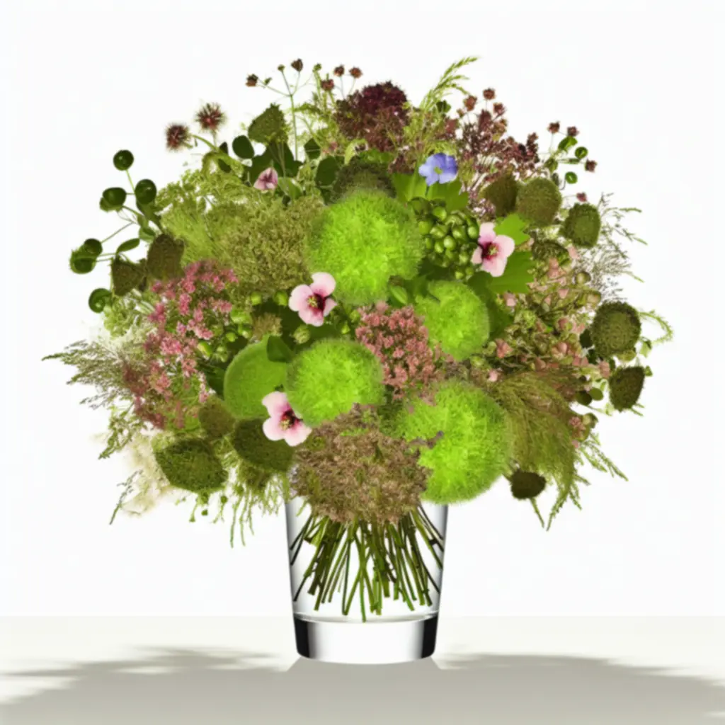 Kunstzinnig boeket in close-up met verfijnde details