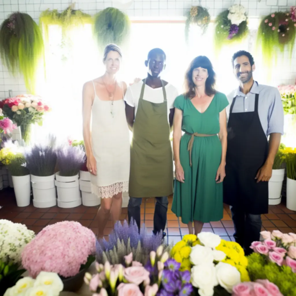Het creatieve team van FloraVentoNL in de bloemwinkel