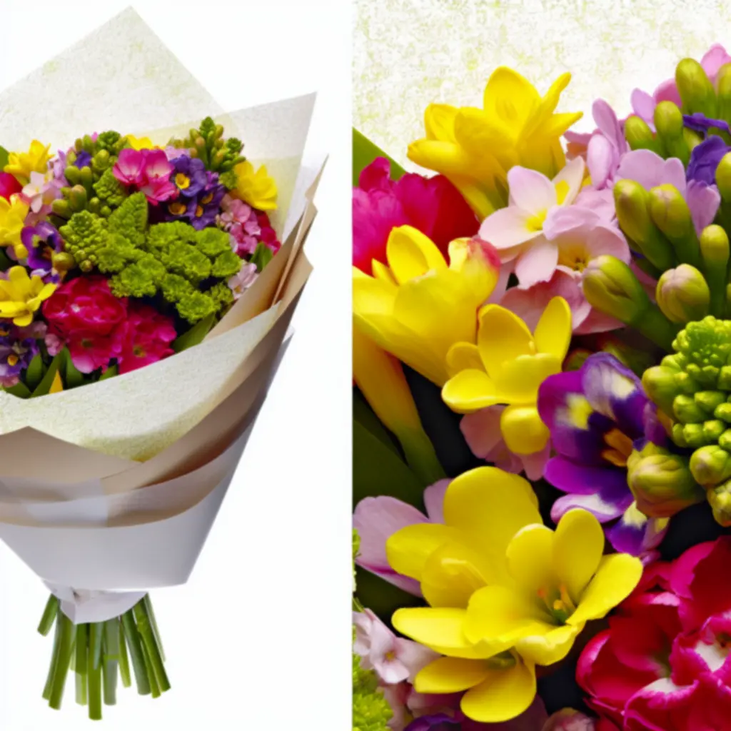 Seizoensgebonden boeket met kleurrijke bloemen